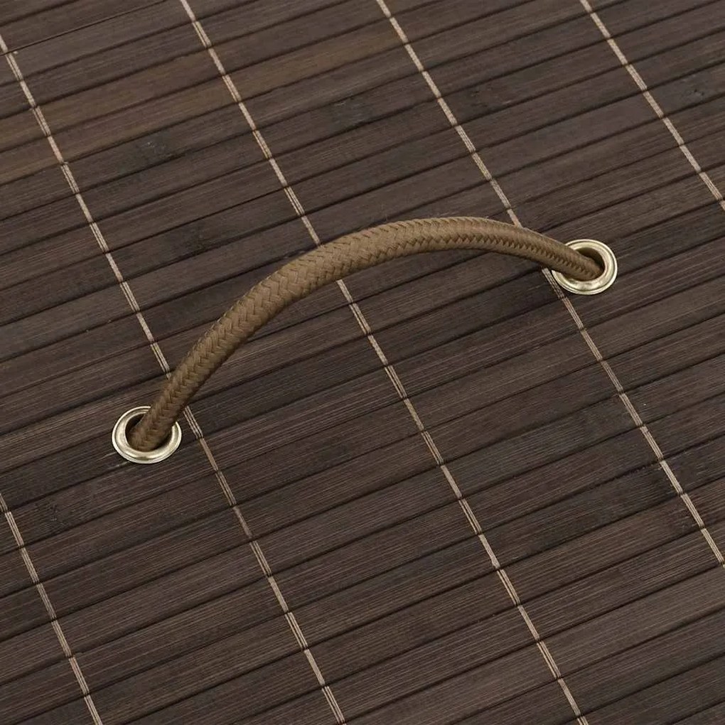 vidaXL Καλάθι Απλύτων Στρογγυλό Σκούρο Καφέ από Μπαμπού