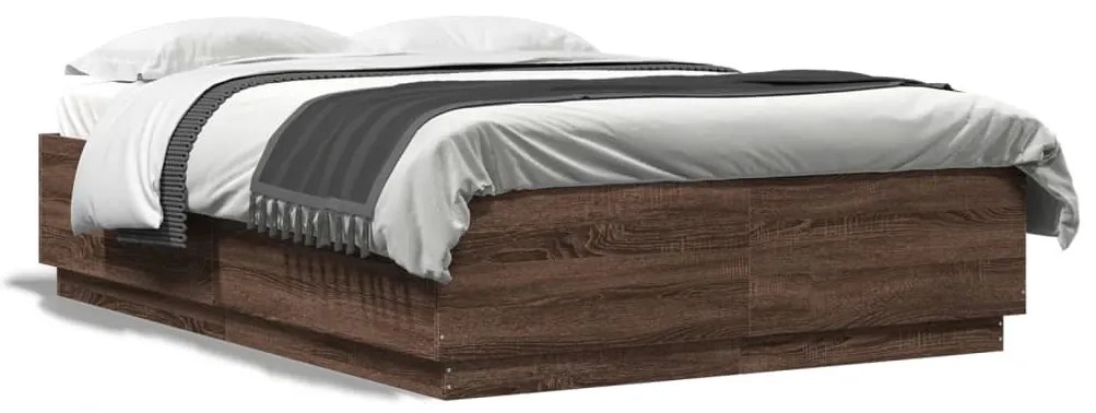 vidaXL Πλαίσιο Κρεβατιού Καφέ Δρυς 150x200 εκ. Επεξεργασμένο Ξύλο