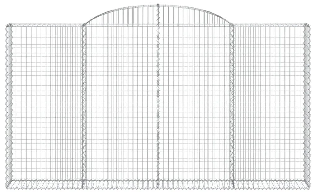 vidaXL Συρματοκιβώτια Τοξωτά 3 τεμ. 300x30x160/180 εκ. Γαλβαν. Ατσάλι
