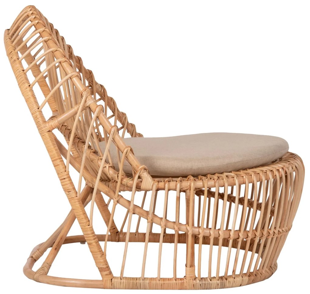 Καρέκλα - Πολυθρόνα ENTROPY C9840.01 Φυσικό Rattan με Εκρού Μαξιλάρι 80x97x85Υεκ. 80x97x85 εκ.