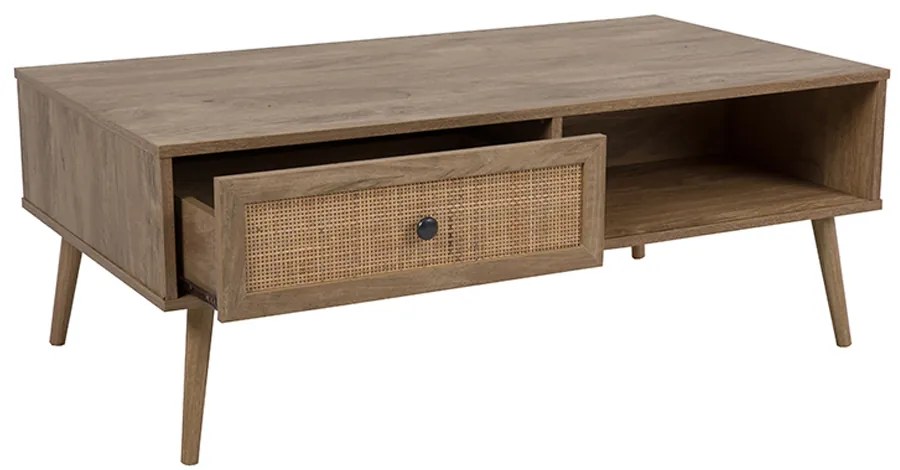 AMMOS COFFEE TABLE 1ΣΥΡΤΑΡΙ ΦΥΣΙΚΟ ΜΕ RATTAN 110x59xH41,4cm - 04-0489 - 04-0489