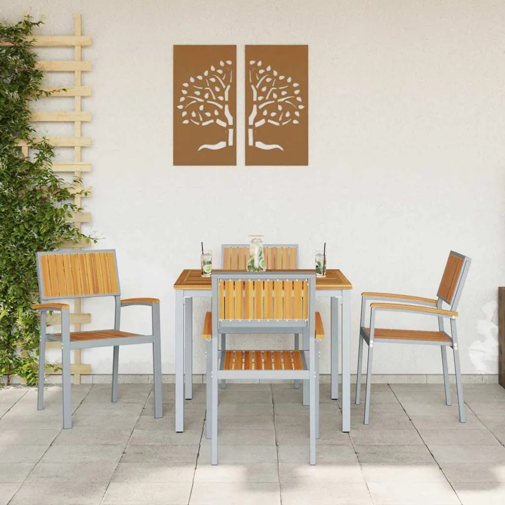 vidaXL Καρέκλα Κήπου 4 pcs Καφέ 56 x 57 x 87εκ. Μασίφ ξύλο ακακίας