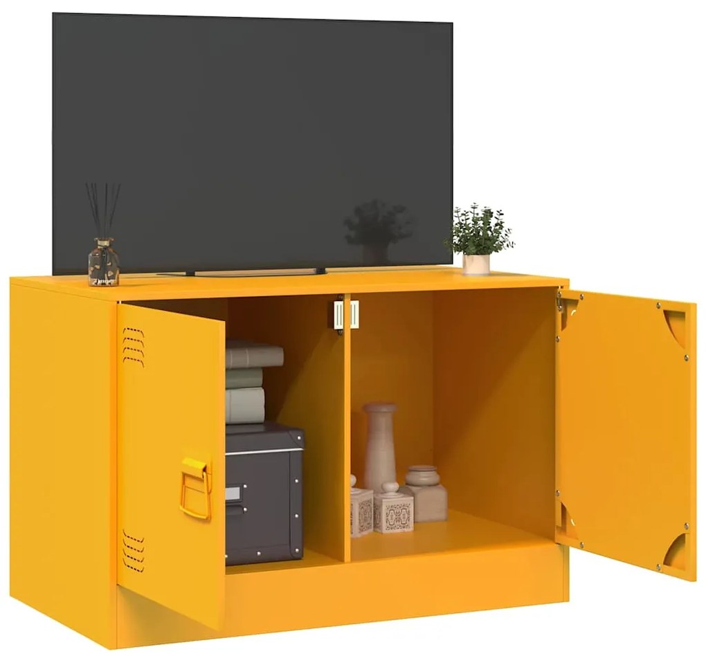 vidaXL Έπιπλο Τηλεόρασης Μουσταρδί Κίτρινο 67x39x44 εκ. από Ατσάλι
