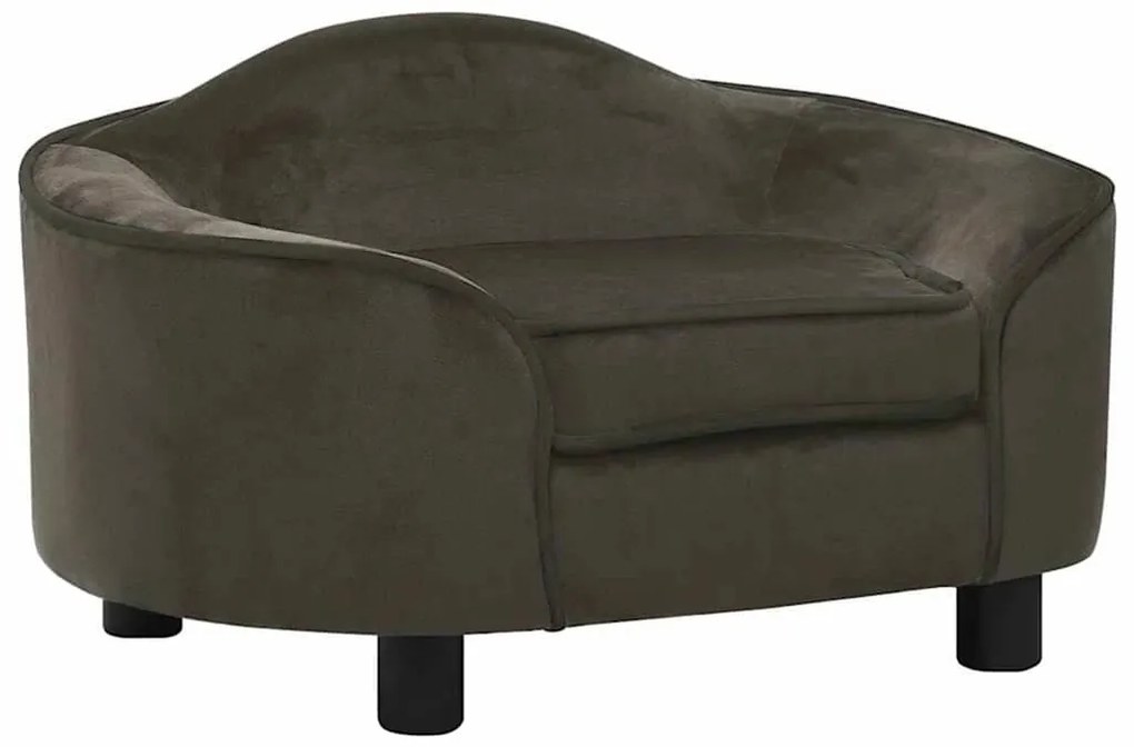 vidaXL Καναπές - Κρεβάτι Σκύλου Σκούρο Γκρι 67 x 47 x 36 εκ. Βελουτέ