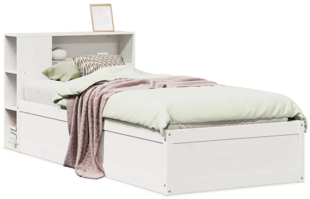 vidaXL Σκελετός Κρεβ. Χωρίς Στρώμα Λευκό 90x200 εκ Μασίφ Πεύκο