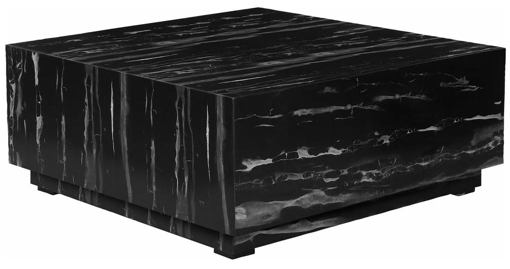 Τραπεζάκι σαλονιού Denton 850, Μαύρο μάρμαρο, 40x100x100cm, Ινοσανίδες μέσης πυκνότητας, Γωνιακός