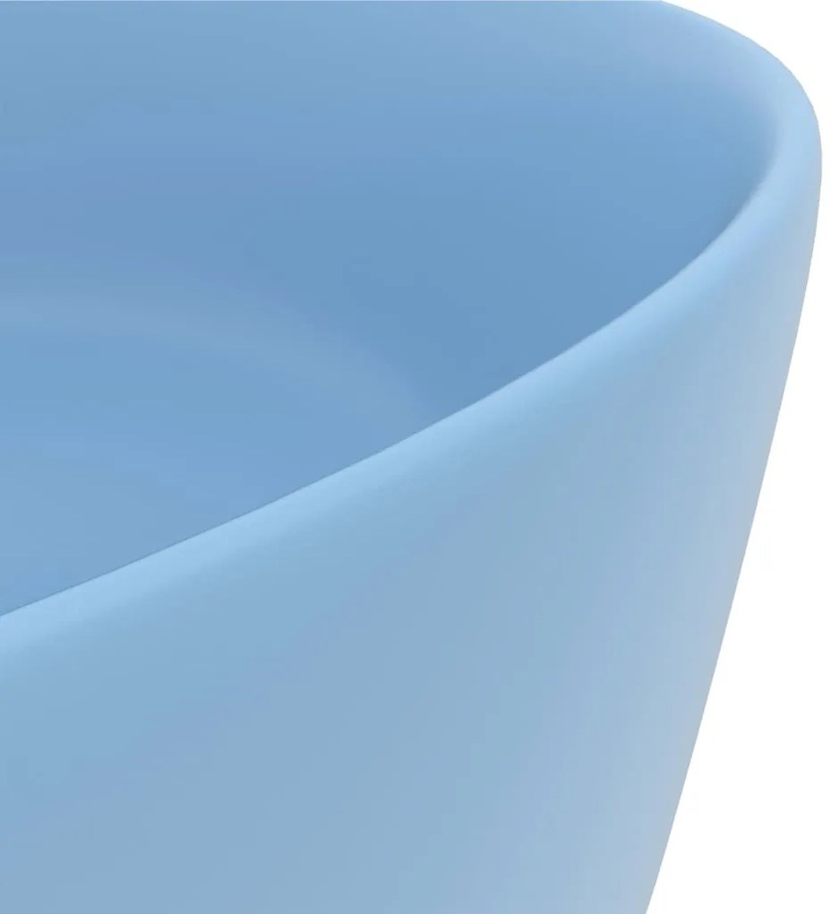 vidaXL Νιπτήρας Πολυτελής Στρογγυλός Γαλάζιο Ματ 40 x 15 εκ. Κεραμικός