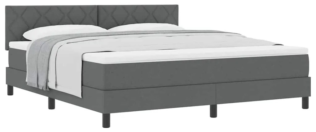 vidaXL Κρεβάτι box spring με στρώμα Σκούρο Γκρι 180 x 200 cm ύφασμα