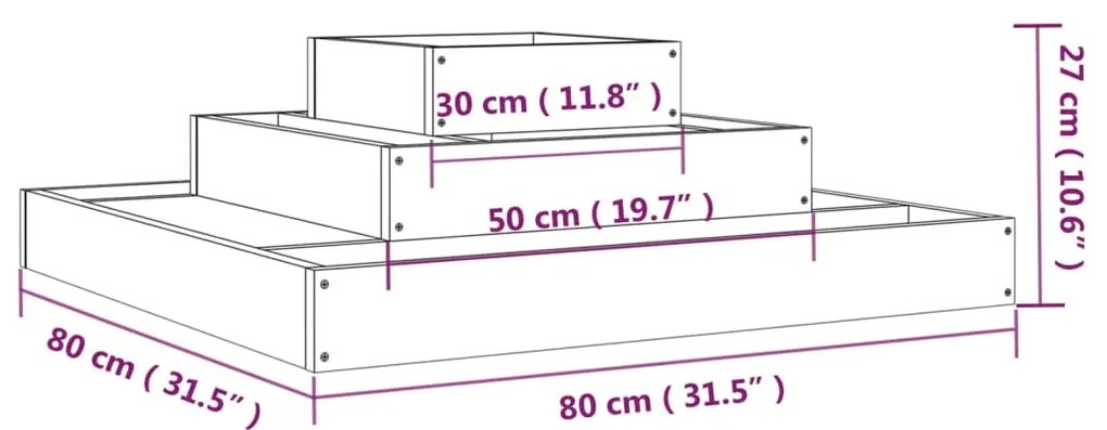 ΖΑΡΝΤΙΝΙΕΡΑ ΛΕΥΚΗ 80 X 80 X 27 ΕΚ. ΑΠΟ ΜΑΣΙΦ ΞΥΛΟ ΠΕΥΚΟΥ 823865