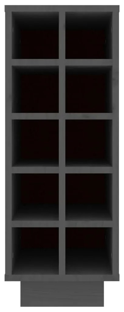vidaXL Κάβα Κρασιών Γκρι 23x34x61 εκ. από Μασίφ Ξύλο Πεύκου
