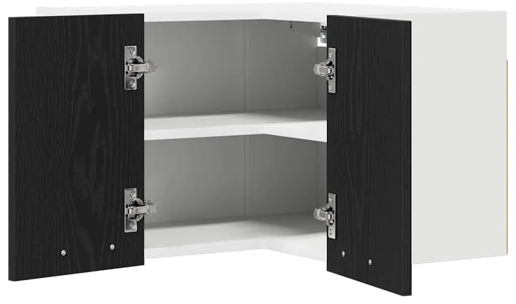 vidaXL Κρεμαστό ντουλάπι Μαύρος Δρυς και Λευκό 57 x 57 x 40 εκ.