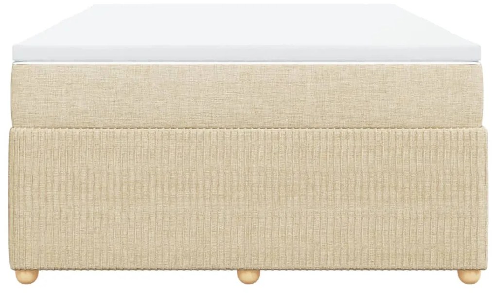vidaXL Κρεβάτι Boxspring με Στρώμα Κρεμ 160x200 εκ. Υφασμάτινο