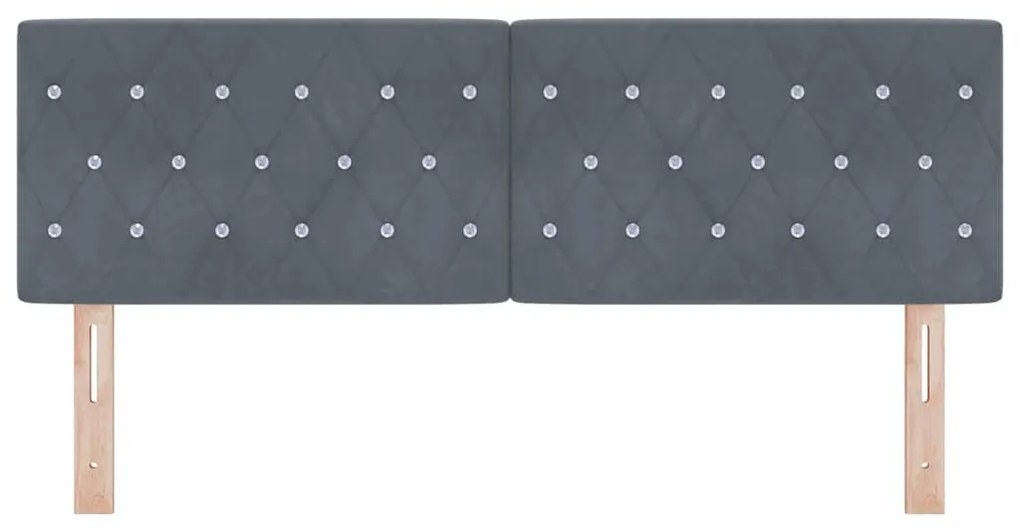 vidaXL Βελούδινο Κεφαλάρι Argyle Σκούρο Γκρι 140 cm Βελούδο