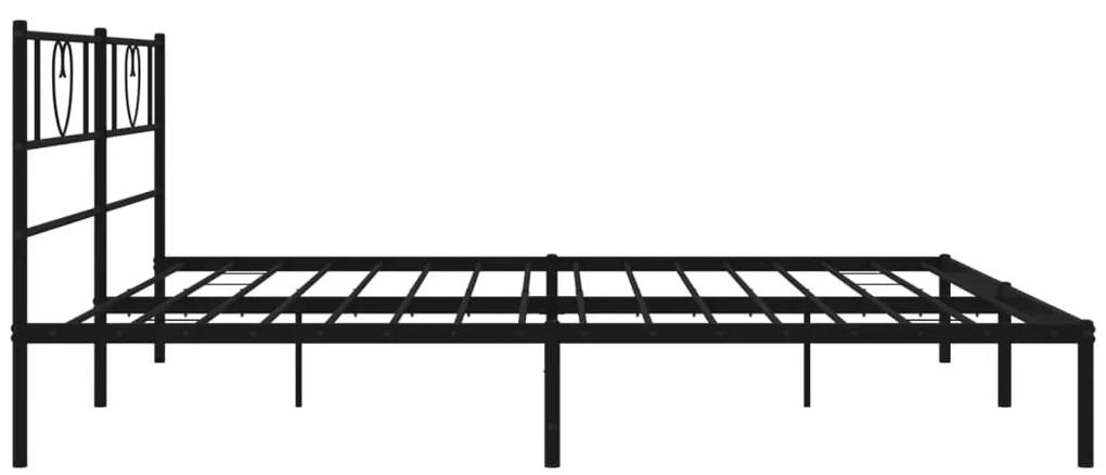 vidaXL Πλαίσιο Κρεβατιού με Κεφαλάρι Μαύρο 180 x 200 εκ. Μεταλλικό