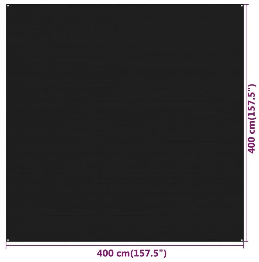 Χαλί Σκηνής Μαύρο 400 x 400 εκ. HDPE