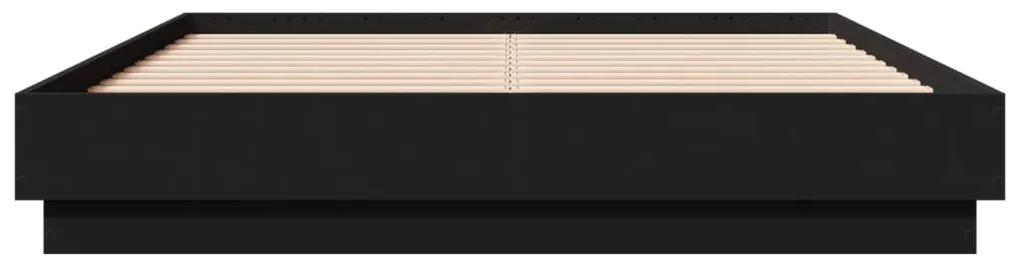 vidaXL Πλαίσιο Κρεβατιού Μαύρο 140 x 190 εκ. Επεξεργασμένο Ξύλο