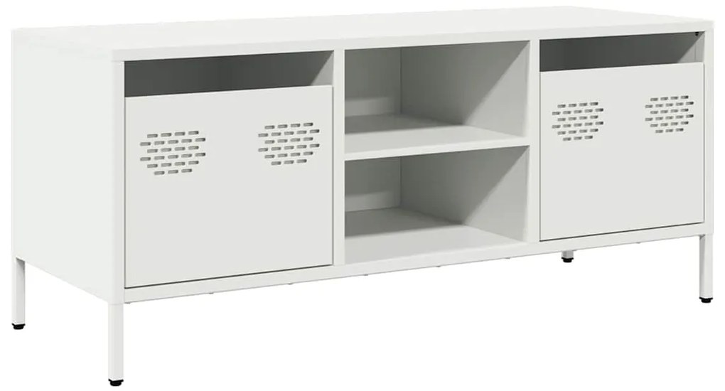 vidaXL Έπιπλο Τηλεόρασης Λευκό 101,5x39x43,5 εκ. Ατσάλι Ψυχρής Έλασης