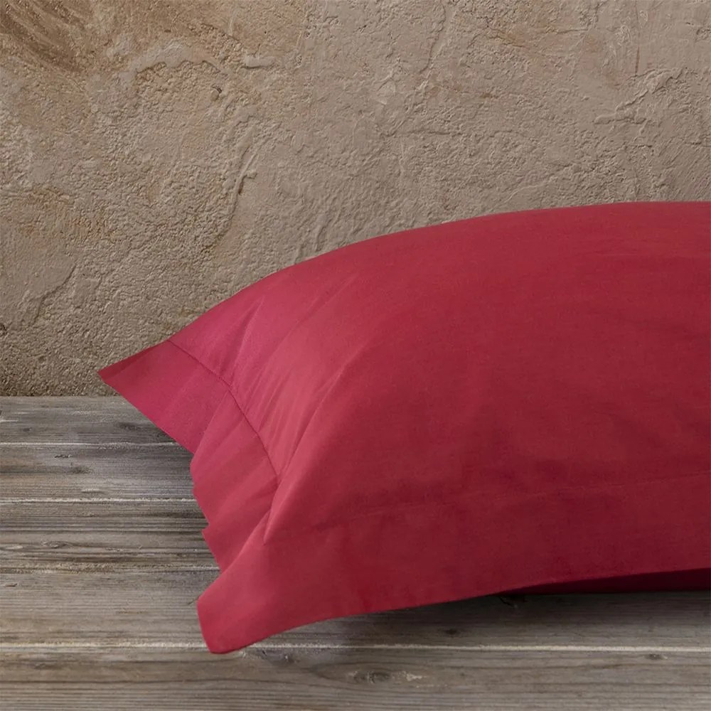 Μαξιλαροθήκες Superior Satin Oxford (Σετ 2τμχ) Red Nima 52X72 100% Cotton Satin