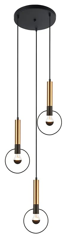 Φωτιστικό Οροφής Τρίφωτο Aca Miracolo HL39973P44BB Black/Gold