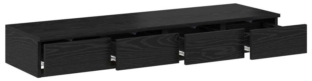 vidaXL Κομοδίνα Μαύρα 120x36.5x16.5 εκ Επεξεργασμένο Ξύλο