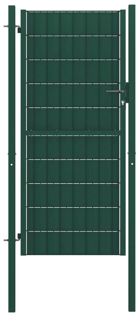 Πόρτα Περίφραξης Πράσινη 100 x 124 εκ. από PVC / Ατσάλι - Πράσινο