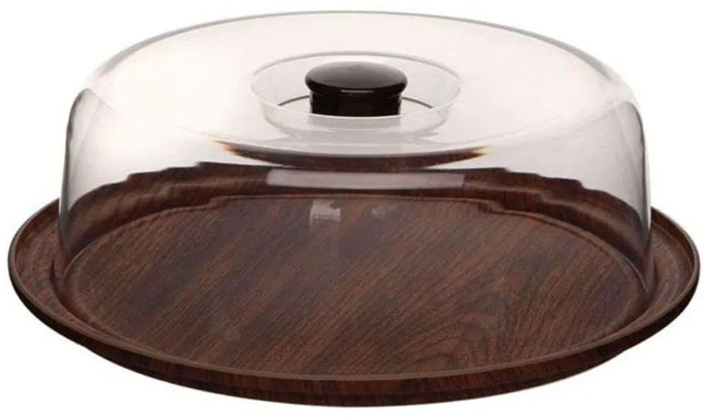 Τουρτιέρα Με Καπάκι 10286 23x10cm Clear-Brown Evelin Polystyrene