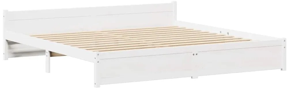 vidaXL Σκελετός Κρεβ. Χωρίς Στρώμα Λευκό 180x200 εκ Μασίφ Πεύκο