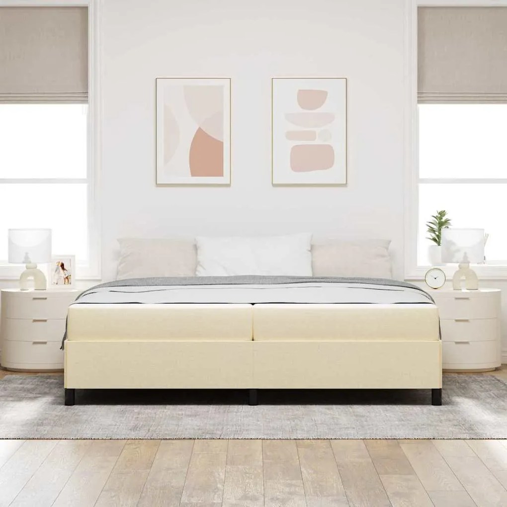 vidaXL Κρεβάτι με ελατήρια Κρέμα 200 x 200 cm