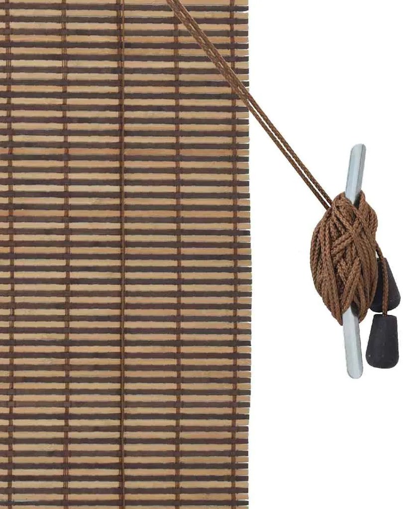 vidaXL Ρολό Παραθύρου με κουρτίνες Καφέ 150 x 220 cm Μπαμπού