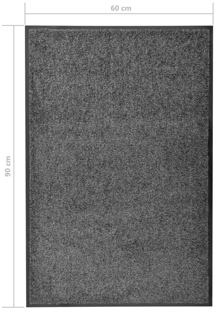 vidaXL Πατάκι Εισόδου Πλενόμενο Ανθρακί 60 x 90 εκ.