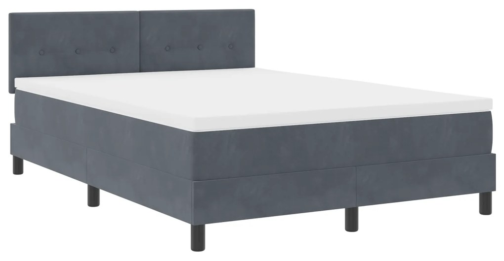 vidaXL Κρεβάτι με Στρώμα Dark Grey 140x200 εκ Βελούδο