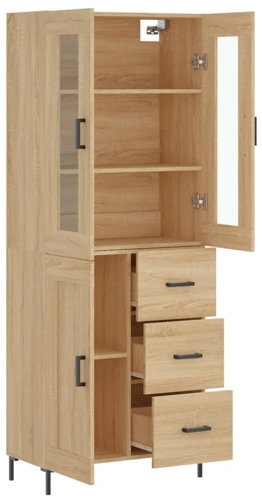 vidaXL Ντουλάπι Sonoma δρυς 69,5 x 34 x 180 εκ. από Επεξεργασμένο Ξύλο