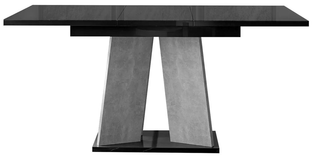 Τραπέζι Goodyear 107, Γυαλιστερό μαύρο, Σκυρόδεμα, 75x90x120cm, 59 kg, Επιμήκυνση, Πλαστικοποιημένη μοριοσανίδα | Epipla1.gr