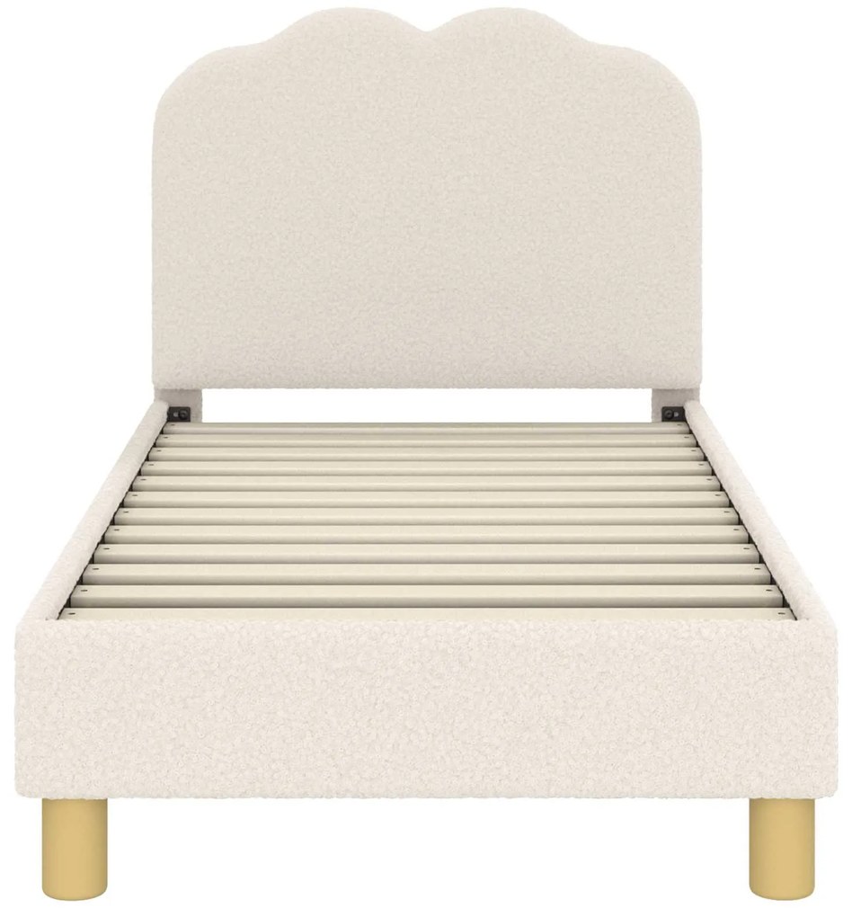 vidaXL Κρεβατική βάση για παιδιά με προσκέφαλο Κρεμ 70 x 140 cm