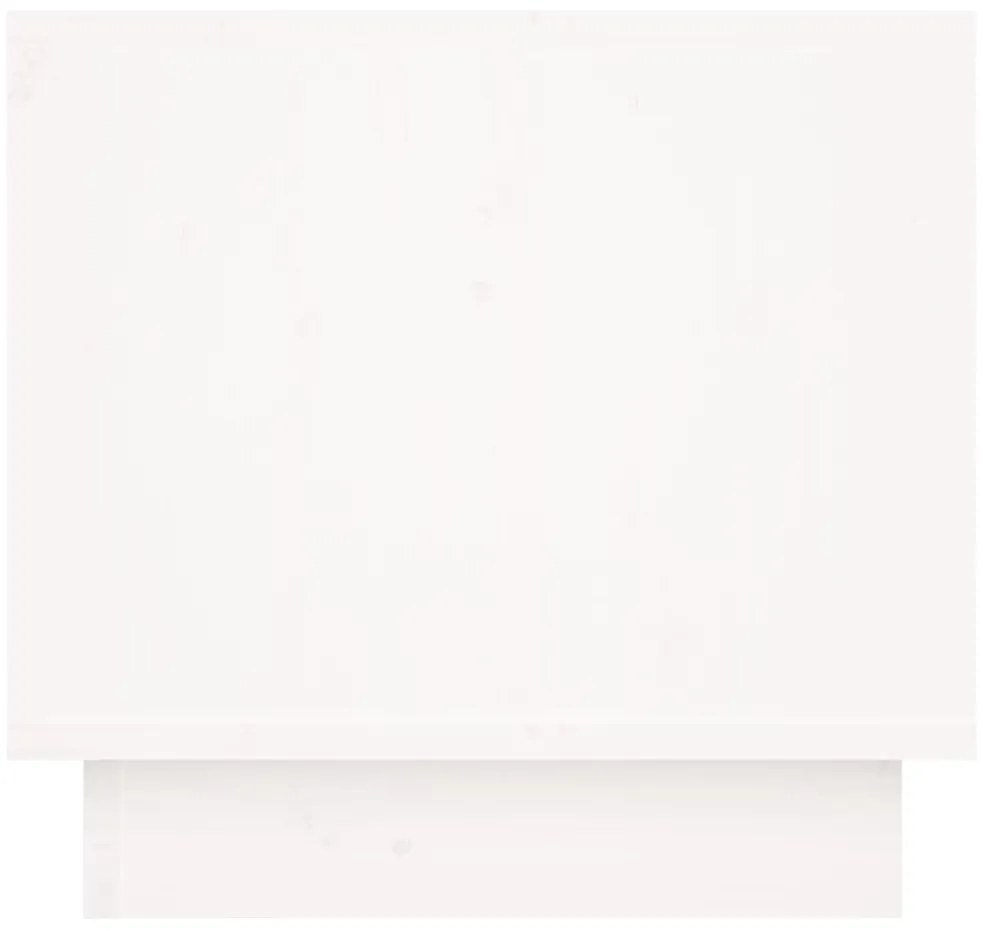 vidaXL Κομοδίνο Λευκό 35 x 34 x 32 εκ. από Μασίφ Ξύλο Πεύκου