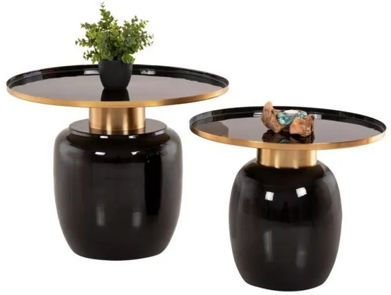 ΒΟΗΘΗΤΙΚΑ ΤΡΑΠΕΖΑΚΙΑ 2ΤΜΧ FRYNX HM9662 ΜΕΤΑΛΛΟ ΜΑΥΡΟ&ΧΡΥΣΟ Φ60 & Φ50,5 εκ.