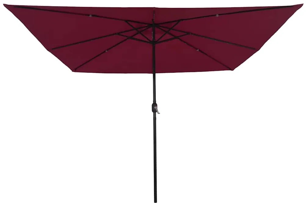 vidaXL Ομπρέλα Κήπου Κόκκινο και Μαύρο 295 x 295 x 245 εκ