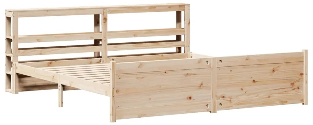 vidaXL Πλαίσιο Κρεβατιού με Κεφαλάρι 180x200 εκ. από Μασίφ Ξύλο Πεύκου