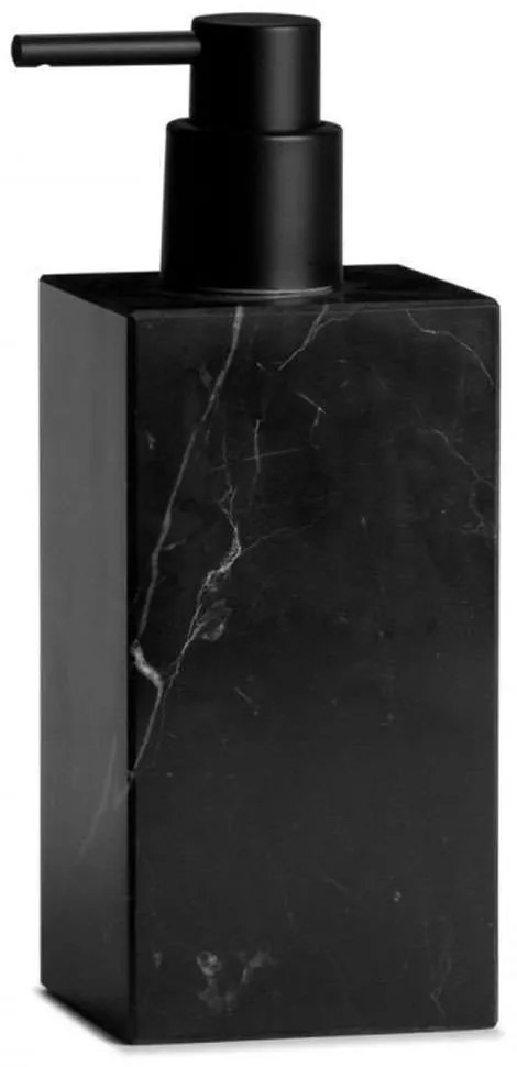 Δοχείο Κρεμοσάπουνου Marble LBTAH-BA71174 7x7x18cm 150ml Black Andrea House Μάρμαρο