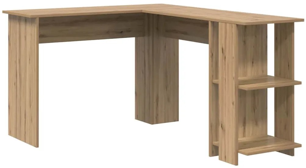 vidaXL Γωνιακό Γραφείο με Αποθήκευση artisan δρυς 140 x 113.5 x 75 εκ.