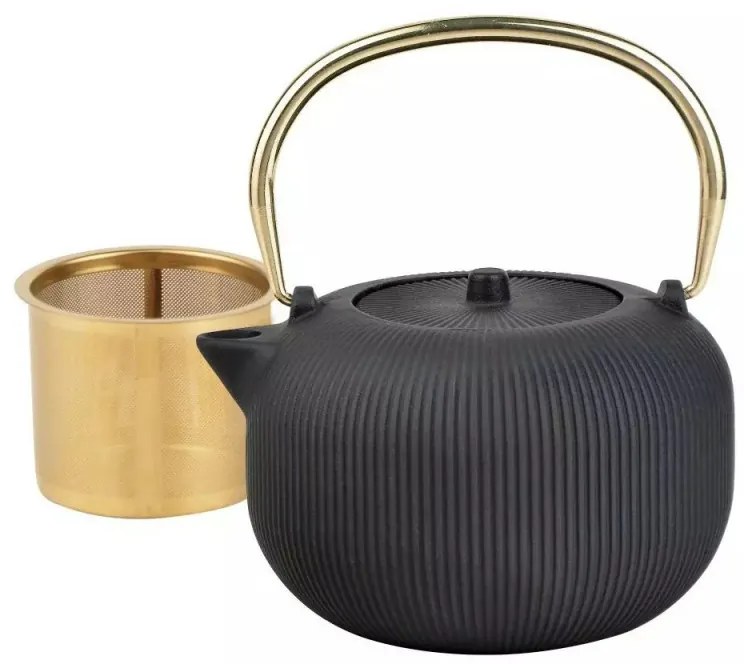 Εγχυτήρας Kinghoff KH 1931, 1 l, Προφίλ στόμιο, Χυτοσίδηρος, Εσωτερικό με εμαγιέ, Μαύρο