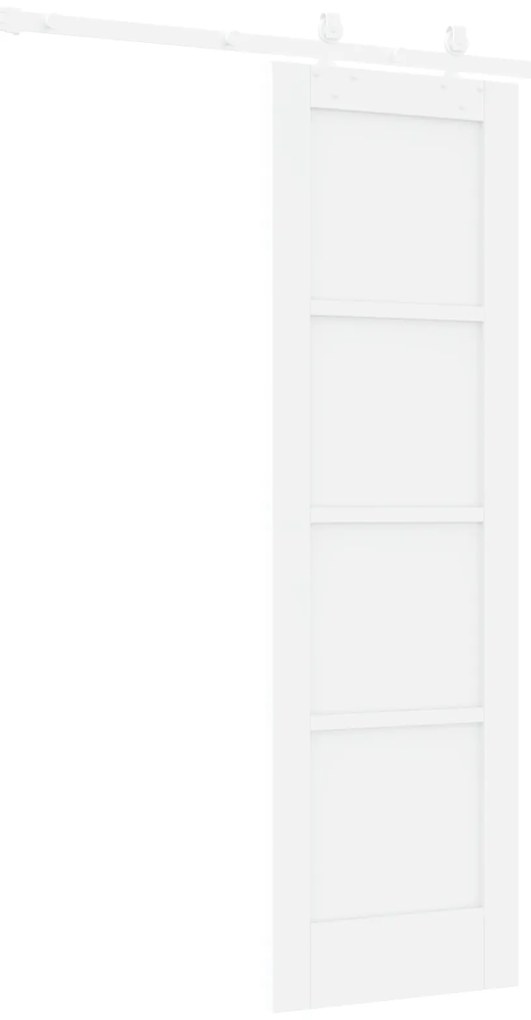 vidaXL Συρόμενη Πόρτα με Σετ Αξεσουάρ Λευκή 61x198.5 εκ. Στέρεου Ξύλου Πεύκου