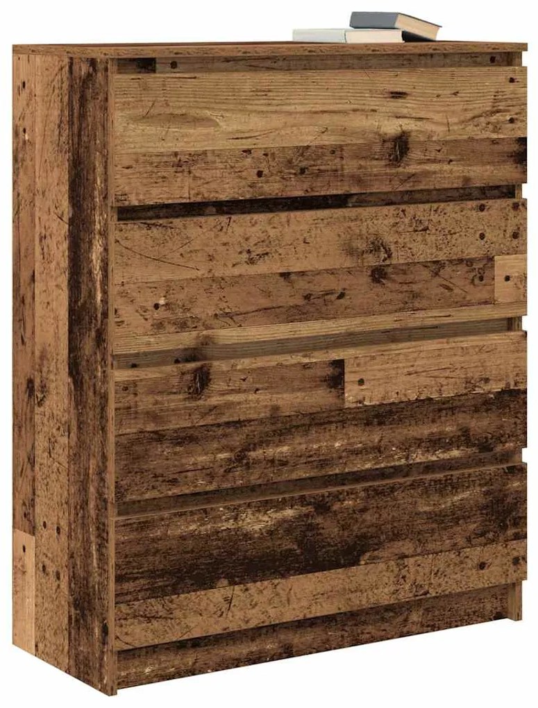 Sideboard Παλιό ξύλο 80x35x99 cm Ξύλο μηχανής - Καφέ