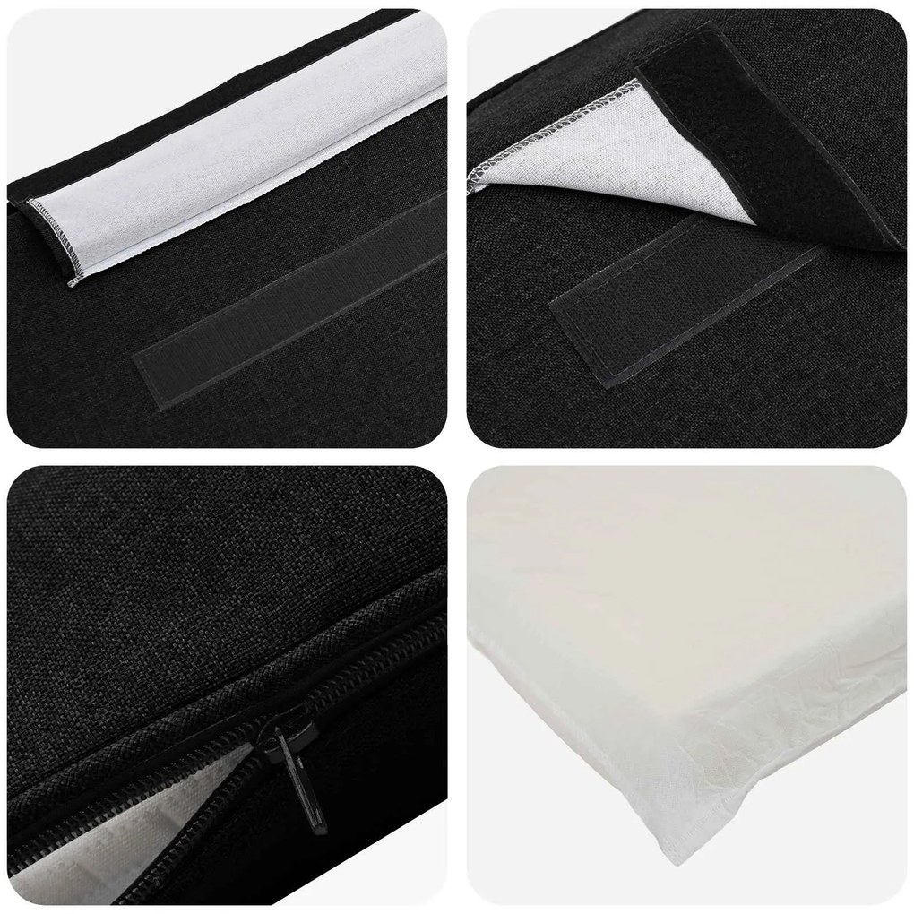 vidaXL Ταπετσαρισμένο κεφαλάρι με κεφαλάρι Καφέ και Μαύρο 160 cm