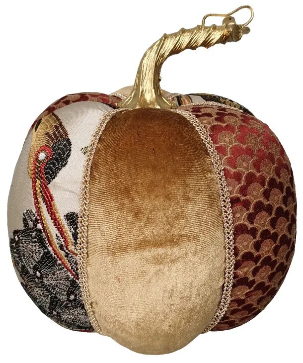 XMAS PUMPKIN BROCADE L ΚΟΛΟΚΥΘΑ FOAM ΥΦΑΣΜΑ ΠΟΛΥΧΡΩΜΟ 16x16xH17cm