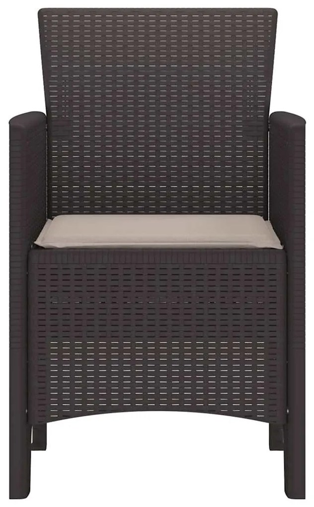 vidaXL Καρέκλα Κήπου 4 pcs Καφέ 53 x 49 x 85 εκ. PP