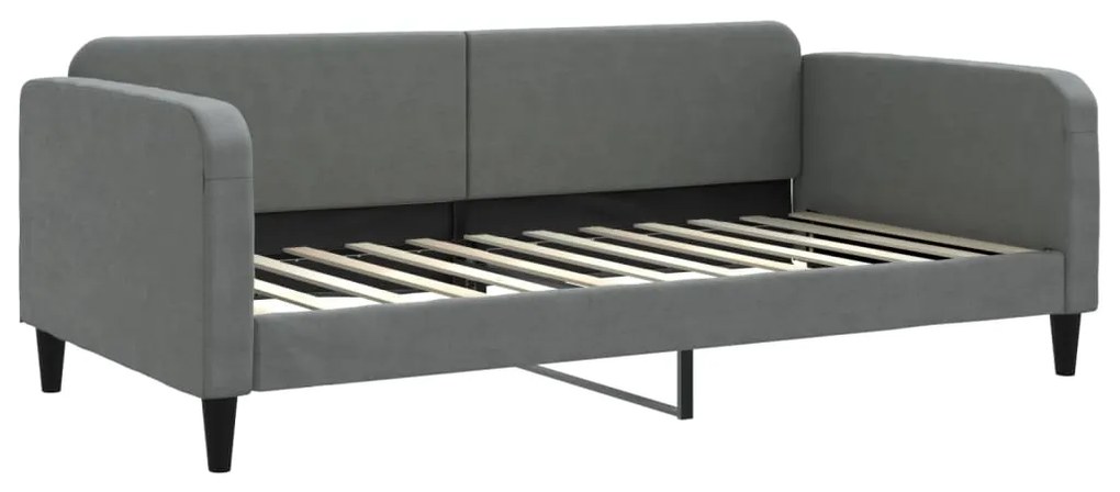vidaXL Καναπές Κρεβάτι με Στρώμα Σκούρο Γκρι 100 x 200 εκ. Υφασμάτινο