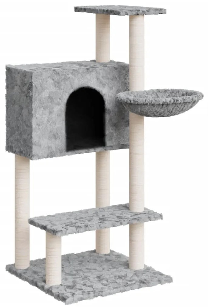 vidaXL Γατόδεντρο Aν. Γκρι 108,5 εκ. με Στύλους Ξυσίματος από Σιζάλ