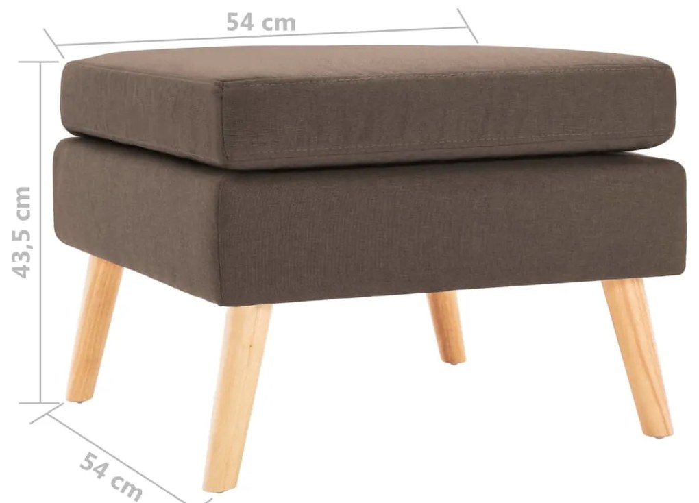 vidaXL Σκαμπό/Υποπόδιο Καφέ Υφασμάτινο
