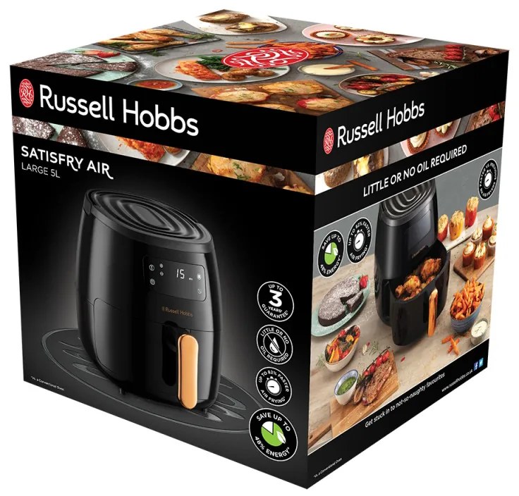 Φριτέζα αέρος Russell Hobbs SatisFry 26510-56, 1650 W, 5L, Ψηφιακή, 80-200C, Χρονόμετρο, Μαύρο